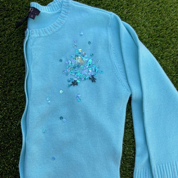 BCBG MAXAZRIA Light Blue Cardigan Sweater Set Size Small - Picture 4 of 8